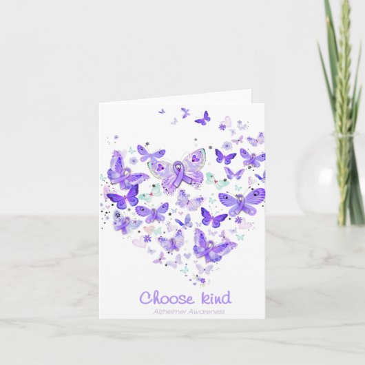 Soort Alzheimerheimer Bewustzijn Vlinders Hart Gi Kaart (Voorkant)