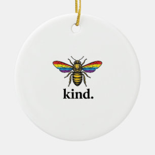 Soort Bij Vintage Regenboog Vleugel Shirt Ontwerp  Keramisch Ornament