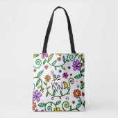Soort citaat Kute Typografie en Floral Tote Bag (Voorkant)