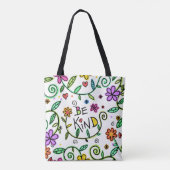 Soort citaat Kute Typografie en Floral Tote Bag (Achterkant)