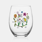 Soort citoenkuiktypografie wijnglas zonder voet (Achterkant)