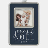 Soort feestdag | Foto Joyeux Noel Verzilverd Omlijst Ornament (Voorkant)