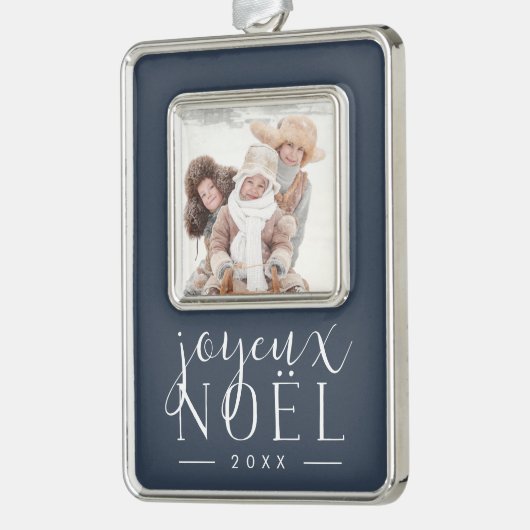 Soort feestdag | Foto Joyeux Noel Verzilverd Omlijst Ornament (Links)