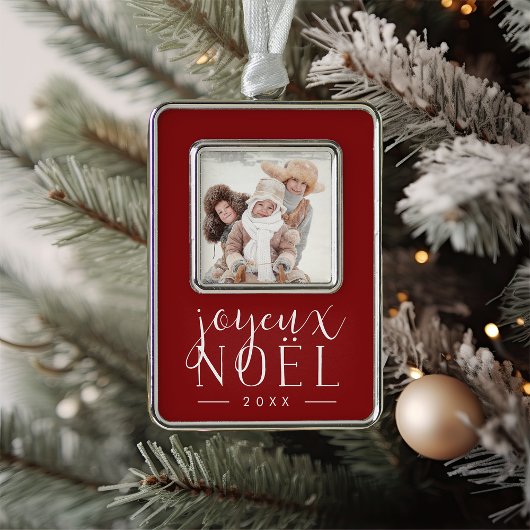 Soort feestdag | Foto Joyeux Noel Verzilverd Omlijst Ornament