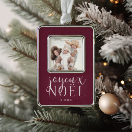 Soort feestdag | Foto Joyeux Noel Verzilverd Omlijst Ornament