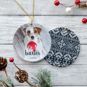 Soort feestdag   Kute Pet Photo Holiday Keramisch Ornament