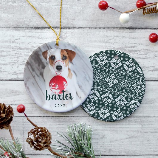 Soort feestdag | Kute Pet Photo Holiday Keramisch Ornament