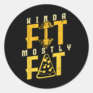 Soort Fit Meestal Vette Pizza Lover Oefentraining Ronde Sticker