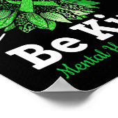 Soort Groen Lint Zonnebloem Geestelijke Gezondheid Poster (Hoek)