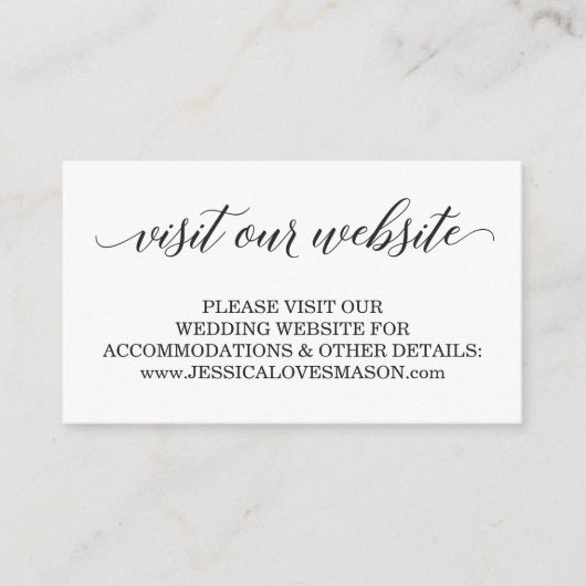 Soort interwebsite-insteekkaart - Klassiek script Informatiekaartje (Voorkant)