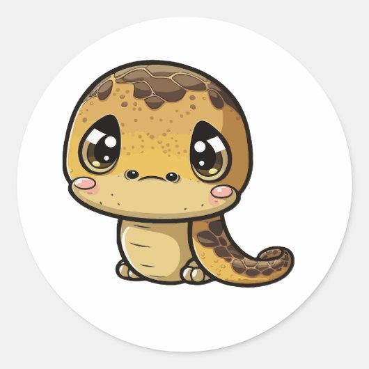 soort leuke anaconda sticker cartoon (Voorkant)