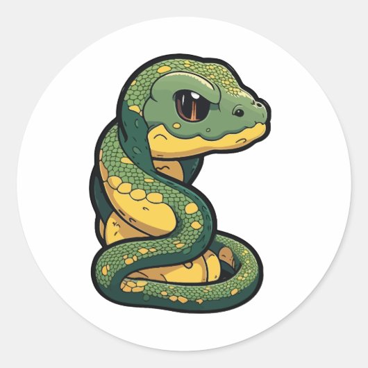 soort leuke anaconda sticker cartoon (Voorkant)