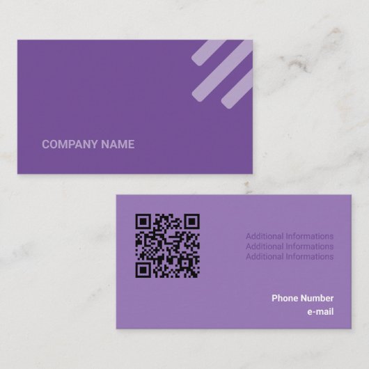 Soort Lila toonvorm Qr-code Visitekaartje (Voorkant / Achterkant)