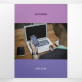 Soort Lila vierkant van QR-codes Drieluik Kaart (Binnenkant midden)