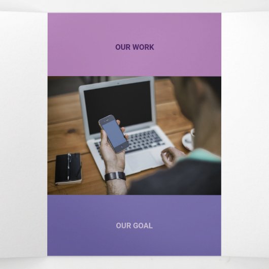 Soort Lila vierkant van QR-codes Drieluik Kaart (Binnenkant midden)