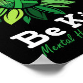 Soort Mental Health Awareness Zonnebloem Groen Rib Poster (Hoek)