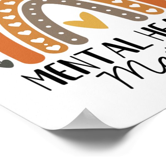 Soort Mentale Gezondheidsproblemen Polka Dot Rainb Poster (Hoek)