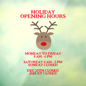 Soort openingstijden voor rendieren raamsticker (Vel 3)