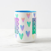 Soort regenbooggradiënt Hoortgeschenk Tweekleurige Koffiemok (Center)