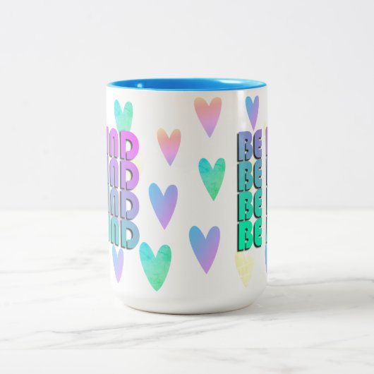 Soort regenbooggradiënt Hoortgeschenk Tweekleurige Koffiemok (Center)