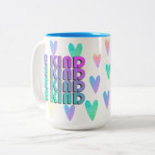 Soort regenbooggradiënt Hoortgeschenk Tweekleurige Koffiemok (Voorkant links)