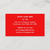 Soort romp B & W klein horizontaal rood Visitekaartje (Achterkant)