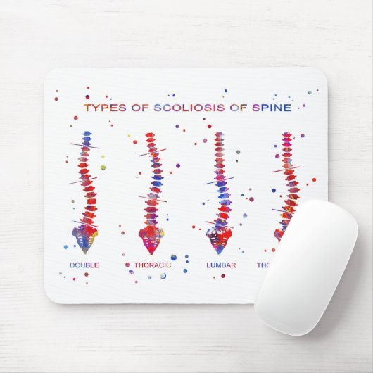 Soort scoliose van de wervelkolom muismat (Met muis)