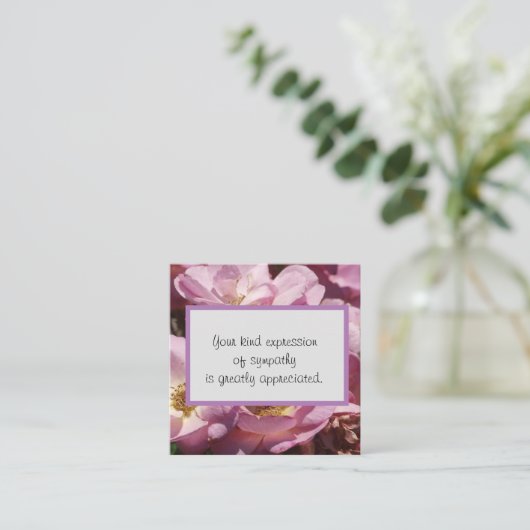 Soort uiting van sympathie notitiekaartje (Staand voorkant)