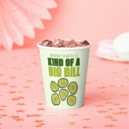 Soort van een Big Dill Deal Green Pickle Chip Cong Papieren Bekers