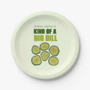 Soort van een Big Dill Deal Green Pickle Chip Cong Papieren Bordje