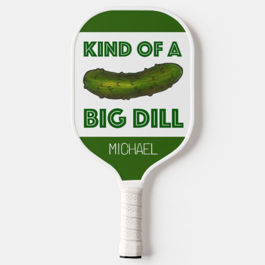 Soort van een Big Dill (Deal) Pickle gepersonalise Pickleball Paddle (Achterkant)