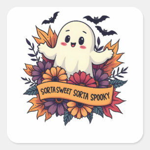 Soort van zoete soort van griezelige Halloween-gee Vierkante Sticker
