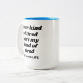 Soort verbonden T1dMam [zwart/wit blauw] Tweekleurige Koffiemok (Voorkant links)