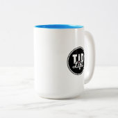 Soort verbonden T1dMam [zwart/wit blauw] Tweekleurige Koffiemok (Voorkant rechts)