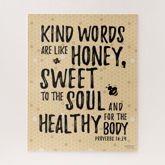 Soort woorden zijn als honing, spreekwoorden 16:24 legpuzzel (Verticaal)