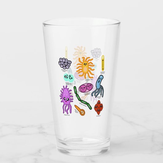 Soorten bacteriën glas (Achterkant)