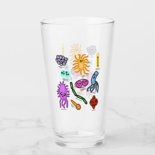 Soorten bacteriën glas (Voorkant)