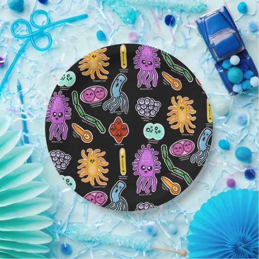 Soorten bacteriën papieren bordje (Feest)