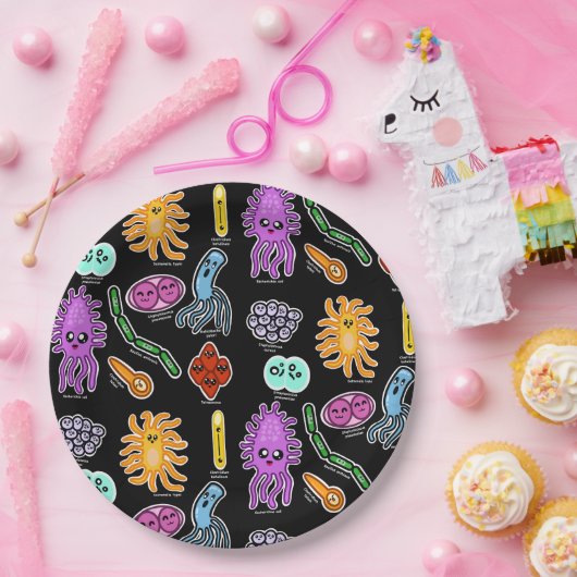 Soorten bacteriën papieren bordje (Feest)