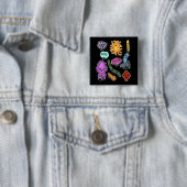 Soorten Bacteriën Vierkante Button 5,1 Cm (In situ)