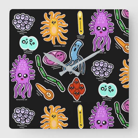 Soorten bacteriën vierkante klok (Voorkant)