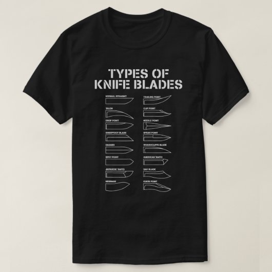 Soorten blades met een mes, T-Shirt-keukenverzamel T-shirt (Design voorkant)