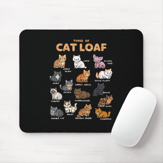 Soorten Cat Loaf Schattige Kitten Kawaii Katten Ka Muismat (Met muis)
