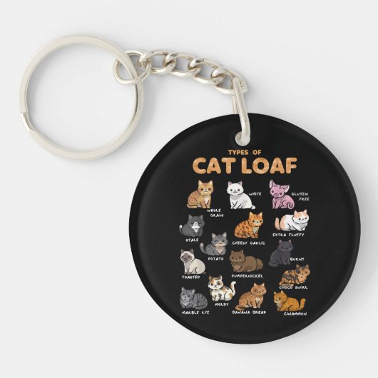 Soorten Cat Loaf Schattige Kitten Kawaii Katten Ka Sleutelhanger (Voorkant)