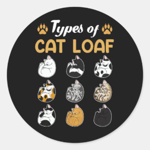 Soorten Cat Loaf Schattige Kitten Meme Kattenbrood Ronde Sticker