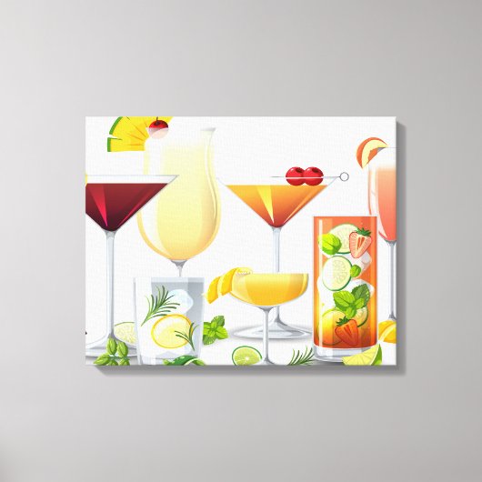 Soorten cocktails canvas afdruk (Voorkant)