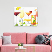 Soorten cocktails canvas afdruk (Insitu (Woonkamer))