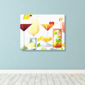 Soorten cocktails canvas afdruk (Insitu (Houten vloer))
