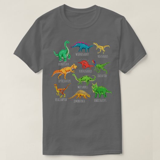 Soorten dino-identificatie van dinosaurussen 3 t-shirt (Design voorkant)