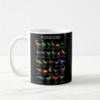 Soorten dinosauriërs Alfabet A-Z ABC Dino Identifi Koffiemok